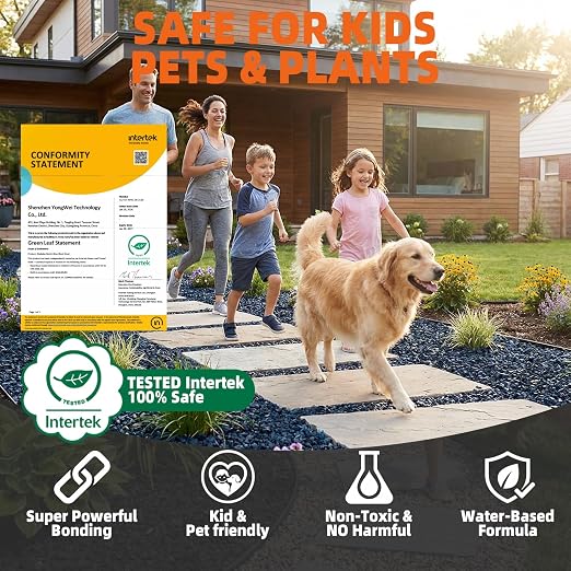 Mulch Binder -1 Gallon Ready to Use Rock Glue for Landscaping, Fast-Dry No Dilution Landscape Rock Glue, Gravel Stabilizer, Intertek Test Pea Gravel Glue, Pet Safe for Garden Bed, Patio, Yard