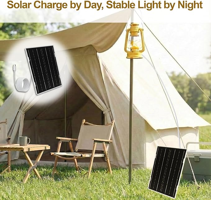 Eco-friendly 4.5W 5V Monocrystalline Solar Panel, Type-C Interface, IP66 Waterproof, 6.5-foot Cable, High Conversion Rate, Compatible with Various Electronic Devices
