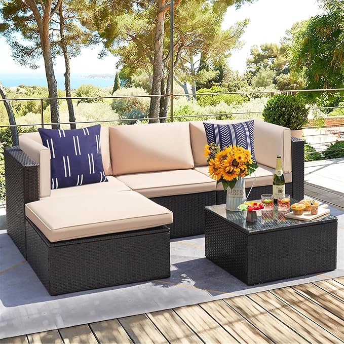 Adabana Outdoor Waterproof Pillow Covers 18x18 Inch Set of 4 Navy Blue Modern Geometric Throw Pillows Cover Decorative Boho Pillow Covers for Patio Garden Porch