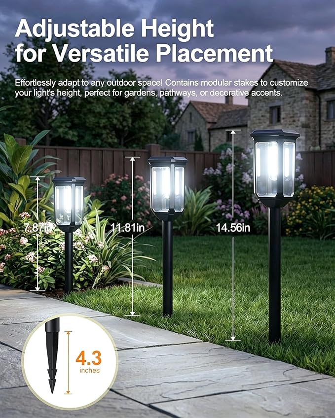 Tenmiro Solar Pathway Lights Outdoor 8 Pack LED Solar Powered Garden Lights Waterproof IP65 Outdoor Light for Yard Lawn Patio Path Walkway Driveway Decor 6500K