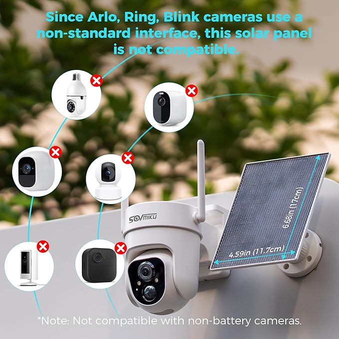 Vicohome 5V Solar Panels for Security Cameras for Bird Feeder 23% Energy Conversion Rate,9.8Ft Cable, USB C & Micro-USB Compatible, Weather Resistant, 360° Adjustable Bracket, for Tapo Eufy Aosu .etc