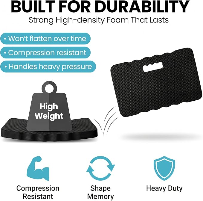 Extra Thick Foam Kneeling Pad for Gardening and Exercise Soft Comfortable Knee Cushion Mat for Floor Work Yard Tasks and Home, Set of 2 Large Black