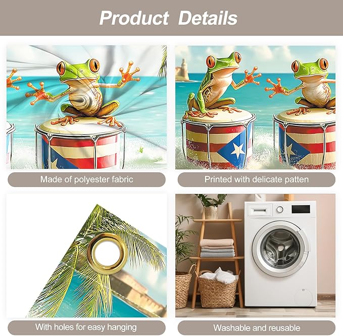 7 * 16FT Summer Puerto Rico Garage Door Cover Decorations Sunset Palm Trees Garage Door Banner for Outdoor Indoor Summer Party Photography Backdrop