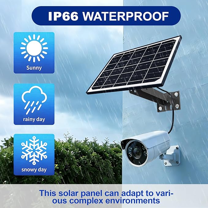 Eco-friendly 6W 5V Monocrystalline Solar Panel, Type-C Interface, IP66 Waterproof, 6.5-foot Cable, High Conversion Rate, Compatible with Various Electronic Devices