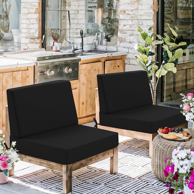 Outdoor Cushions for Patio Furniture, Outdoor Seat and Back Cushion, Waterproof Hampton Bay Deep Seat Replacement Couch Cushions for Garden Lawn