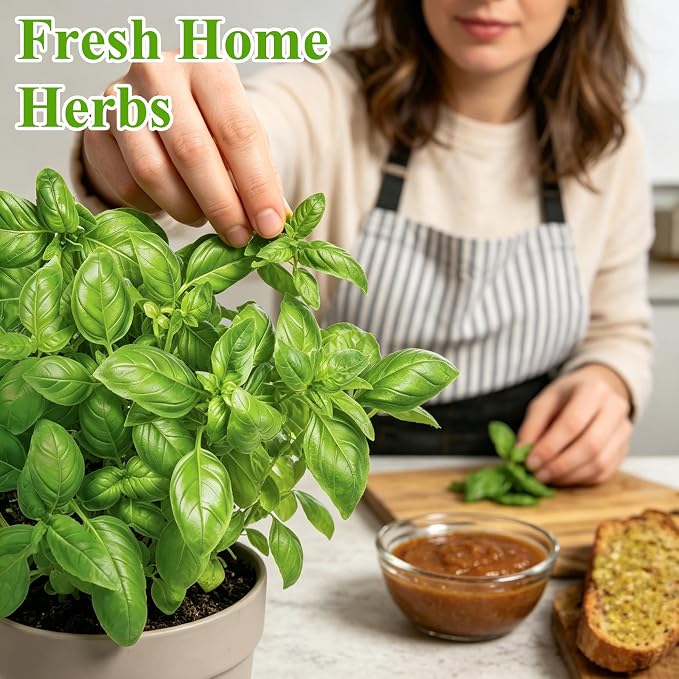 Indoor Herb Garden Kit, Culinary Herb Starter Kit with Seeds & Tools for Beginners, Ultimate Birthday Gifts for Women Men Mom Dad, House Warming Gifts for New Home, Kitchen Decor, Father Day Gifts
