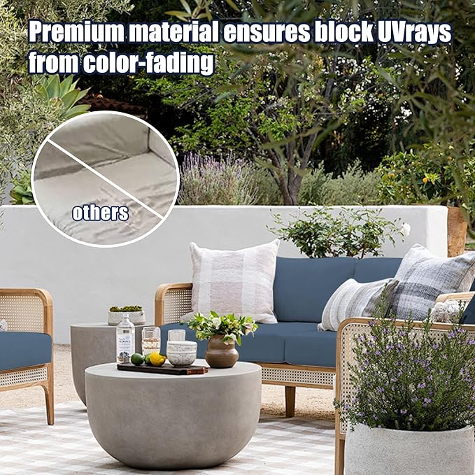 12-Piece Outdoor Cushion & Pillow Cover Set, 8 Seat Covers + 4 Pillow Covers, Stretch Patio Furniture Slipcovers for Sofa Sectional Chair