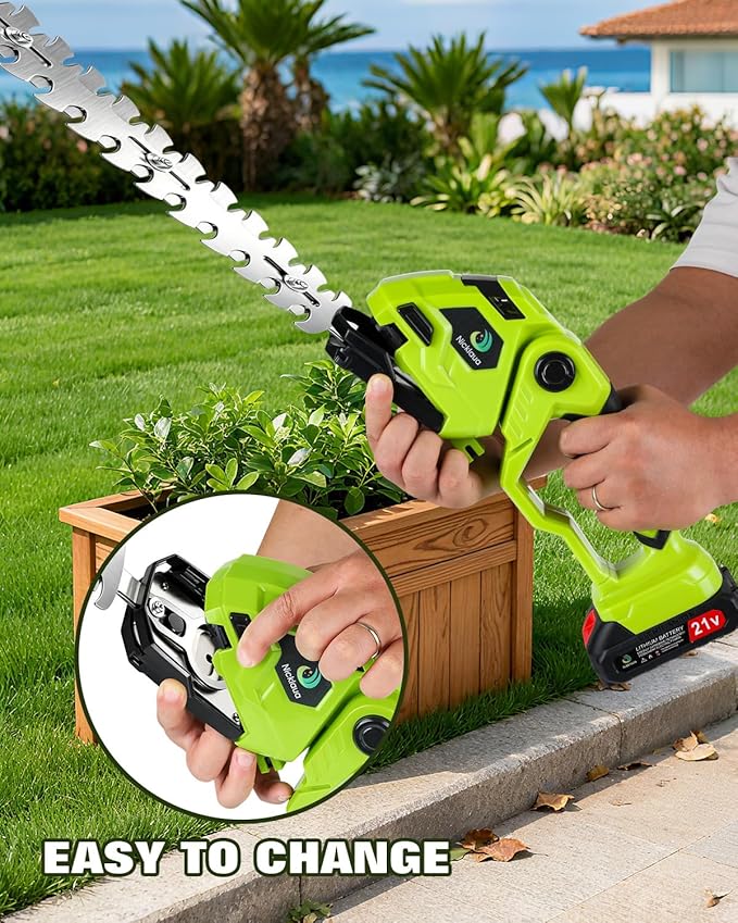 9.1inch Hedge Trimmer Blade Max Cutting Length9.1inch (230mm) Suitable for Nicklaua Green Hedge Trimmer, Includes Blades only