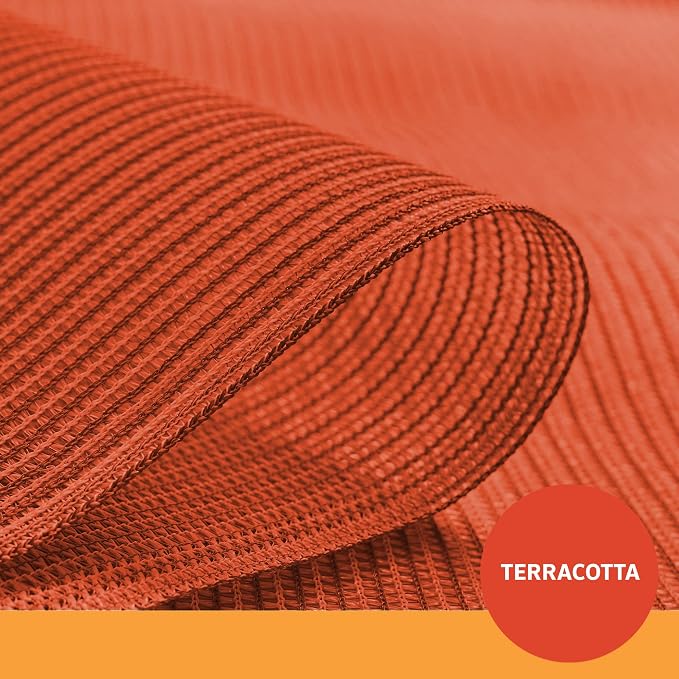 Coolaroo 70% UV Block Prvacy & Screening Fabric - Breathable Fence Cover for Patio, Balcony, Pool, and Play Area, Tear Resistant Windscreen, 6ftx15ft Roll, Terracotta