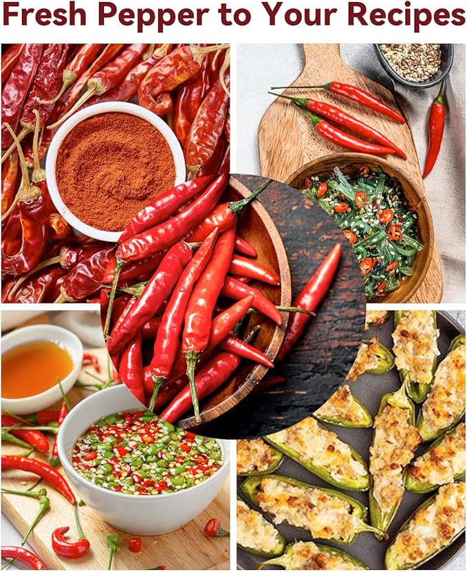 Hot Pepper Seed Pod Kit for Aerogarden, 16 Pods, Ahopegarden Hydroponics Growing System Indoor Garden Includes Jalapeno Peppers and Cayenne Chili Peppers, 500+ Seeds