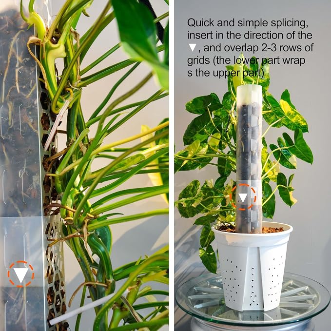 4 Pack 17 Inch Plastic Moss Pole for Plants Monstera, Plant Poles for Climbing Plants, Plant Support for Indoor Plants, Plant Support Poles Work with Sphagnum Moss
