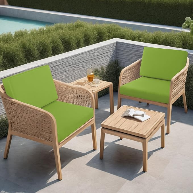 idee-home Outdoor Chair Cushions for Patio Furniture, Outdoor Seat Cushion | Waterproof Hampton Bay Deep Seat Replacement Couch Chair Cushions for Garden Backyard Green 28.5 x 28.5