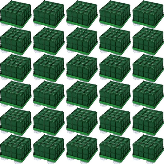 Boao 30 Pieces Floral Foam Cage Rectangle Flower Cage Holders with Floral Foam Flower Arrangement Supplies for Fresh Flowers Wedding Decorations 4.3 x 4.3 x 3.5 Inch