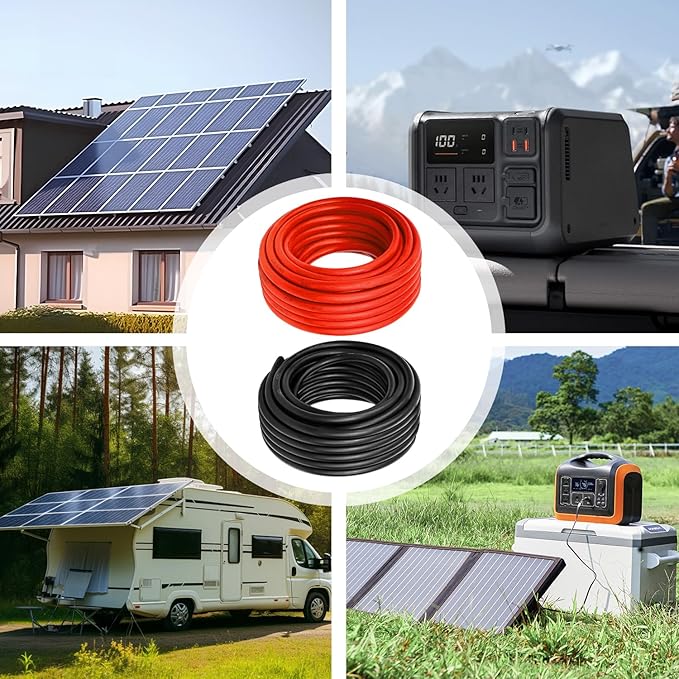 10 AWG Solar Cable 150FT Red + 150FT Black Tinned Copper Wire, 10 Gauge Solar Panel Wire for RV, Automotive, Trailer, Marine, Outdoors