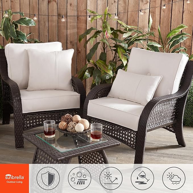 Outdoor 2-Piece Sunbrella Premium Deep Seat Cushion Set, Cast Pumice