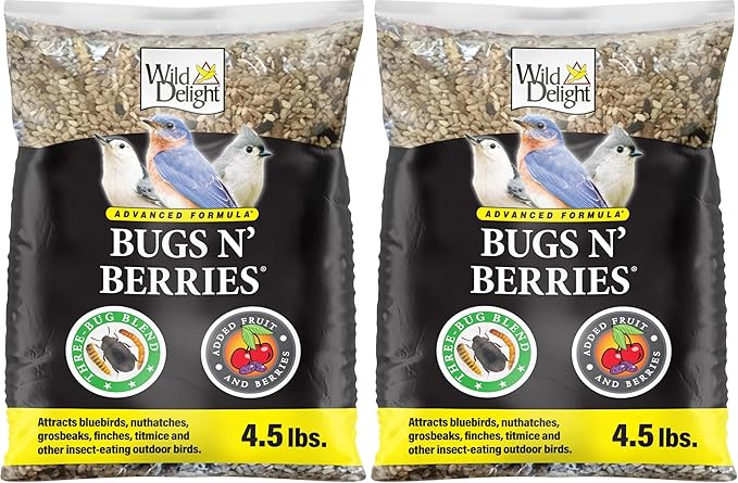 Wild Delight 099127 Bugs N' Berries Wild Bird Food, 4.5 Lb (Pack of 2)