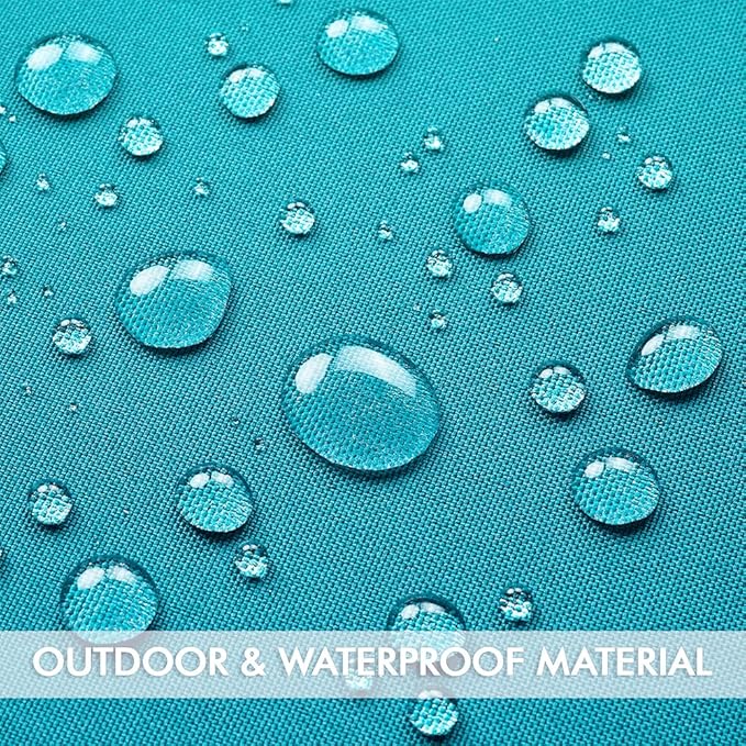 MIULEE Pack of 2 Outdoor Waterproof Pillow Covers Decorative Farmhouse Throw Pillow Covers Square Solid Color Couch Cushions Spring for Patio Tent Bed Sofa Living Room 18x18 Inch Teal Blue