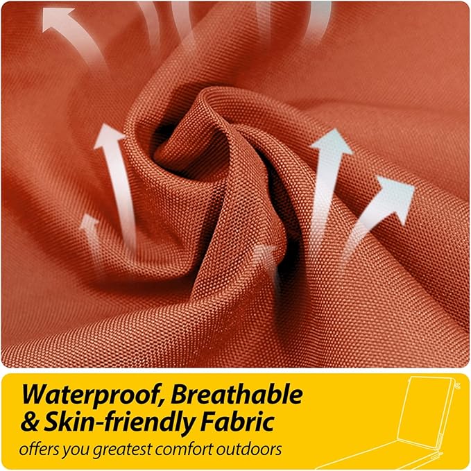 AAAAAcessories Outdoor Chaise Lounge Cushions, Fade-Resistant, Waterproof Patio Furniture Replacement Cushions, 75" x 24.5" x 3", Rust