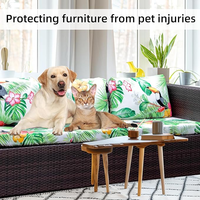 BIETYONE 8Pcs Stretch Patio Cushion Covers,Outdoor Couch Covers Replacement,Outdoor Couch & Sofa Slipcovers,for Patio Furniture Cushion Covers,Washable Reusable urniture Protector(Pelican,8PCS)