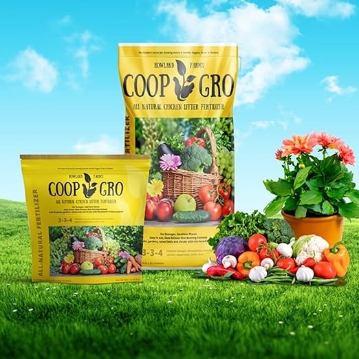 Coop Gro Organic Chicken Manure Fertilizer 6 lb. Bag. All-Natural Plant Food for Vegetable Gardens, Flower Beds, Indoor Plants & Shrubs. Pelleted Fruit Tree Fertilizer (1 Pack)