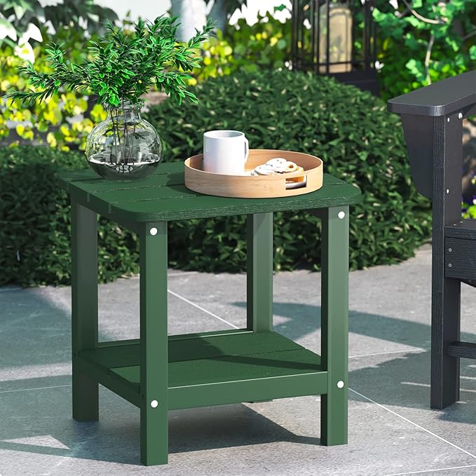 SERWALL Adirondack Table Outdoor Side Table- Green