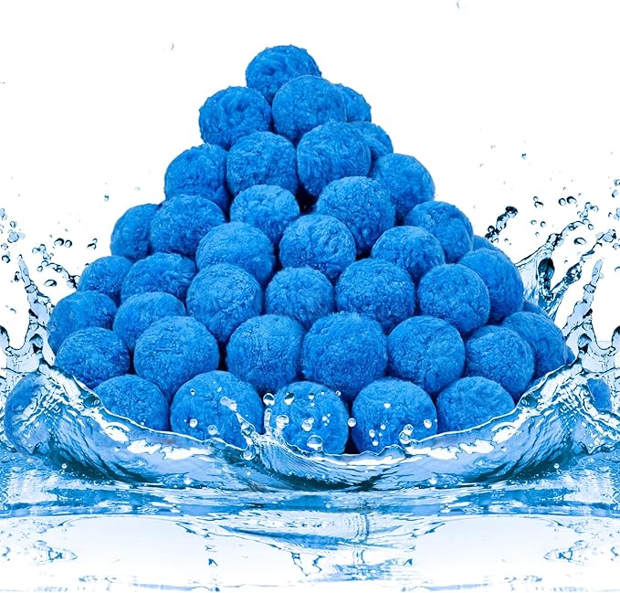 TTQ Pool Filter Balls for Sand Filter Systems, 4.8 Lbs Reusable Polyester Fiber Filter Media, Blue Filter Balls for Above Ground and Inground Pools