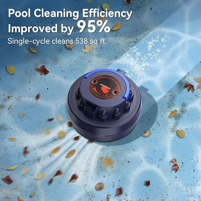 X2 Cordless Pool Cleaner Robot, Robotic Pool Vacuum for Above/In Ground Pool, 45W Dual-Motor, Self-Parking, Enhanced with 2L Debris Capacity