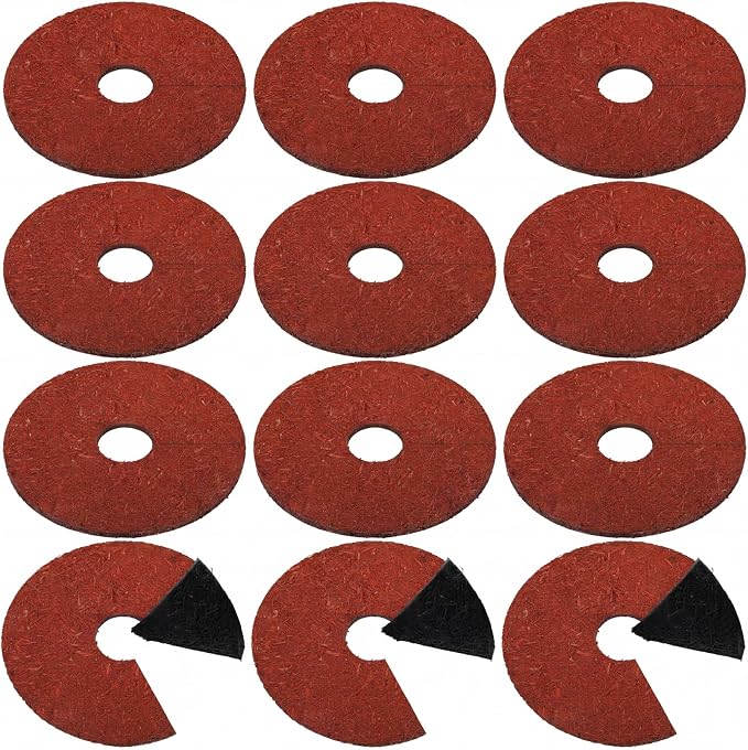 Peryiter 12 Pcs Double Side Rubber Mulch Tree Ring, Heavy Duty Rubber Mulch Mat, Tree Root Protector Mat Reversible Round Root Ring Weed Barrier for Prevent Animal Dig (Red)