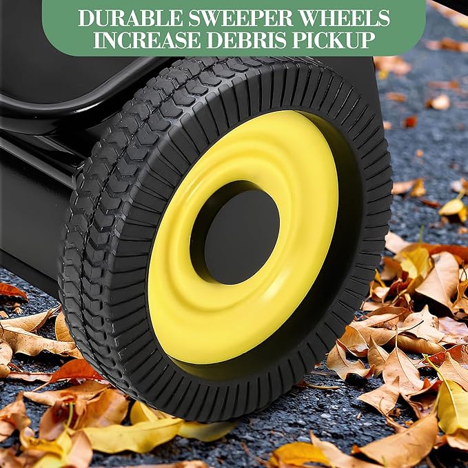 44-Inch Tow-Behind Lawn Sweeper, 12 Cu.ft Large Capacity Leaf & Grass Collector with Universal Hitch, Adjustable Sweeping Height & Easy Dump Rope, Heavy-Duty Yard Sweeper for Tractor ATV UTV
