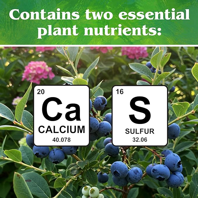 Down To Earth All Natural Fertilizers Organic Garden Sulfur Acidifier - Soil Amendment Lowers Soil pH for Hydrangeas, Berries, Evergreens, 5 lb