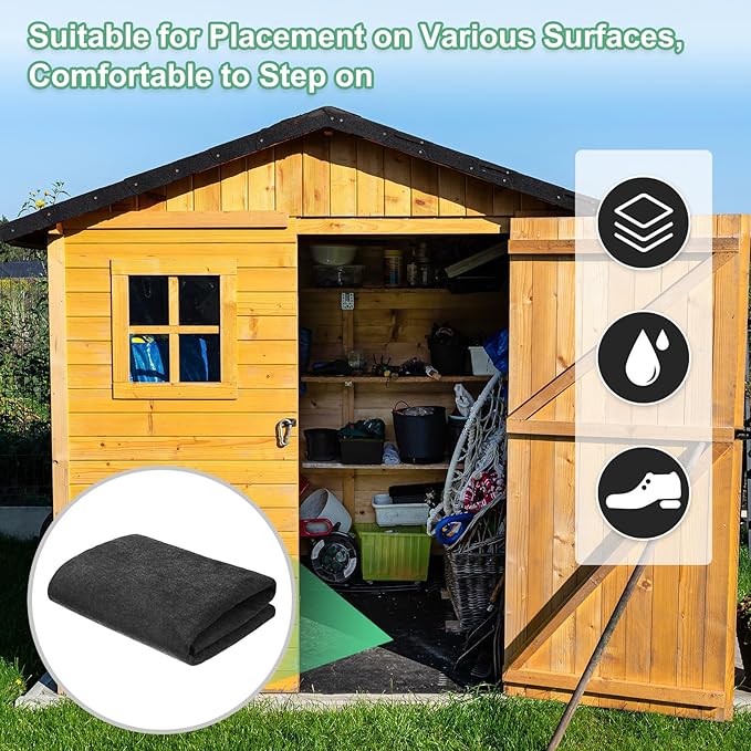 M METERXITY Outdoor Storage Shed Mat, 3.3x5 FT Waterproof Small Shed Flooring Mat for Patio Furniture Floor Protecting from Wear/Liquid/Dust/Oil, Non-Slip Carport Pad [Grey]
