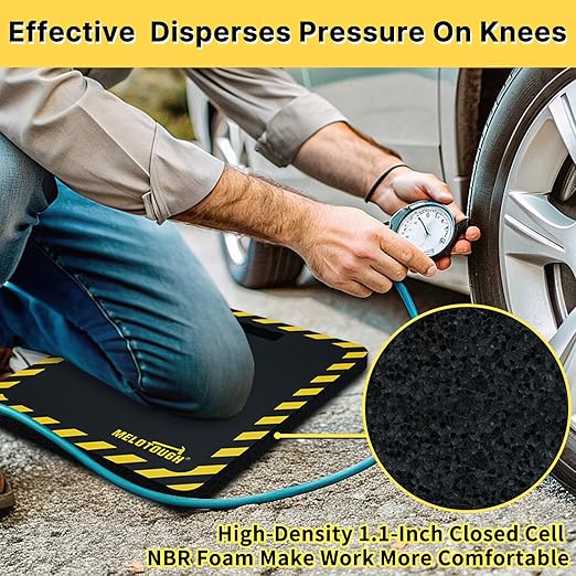 MELOTOUGH Kneeling Pads for Work, Soft & Thick Foam Kneeling pad for Gardening, Auto-Repair, Cleaning, Flooring, Water Resistant, Shock Absorption, 18"x14"x1.1" (Black)