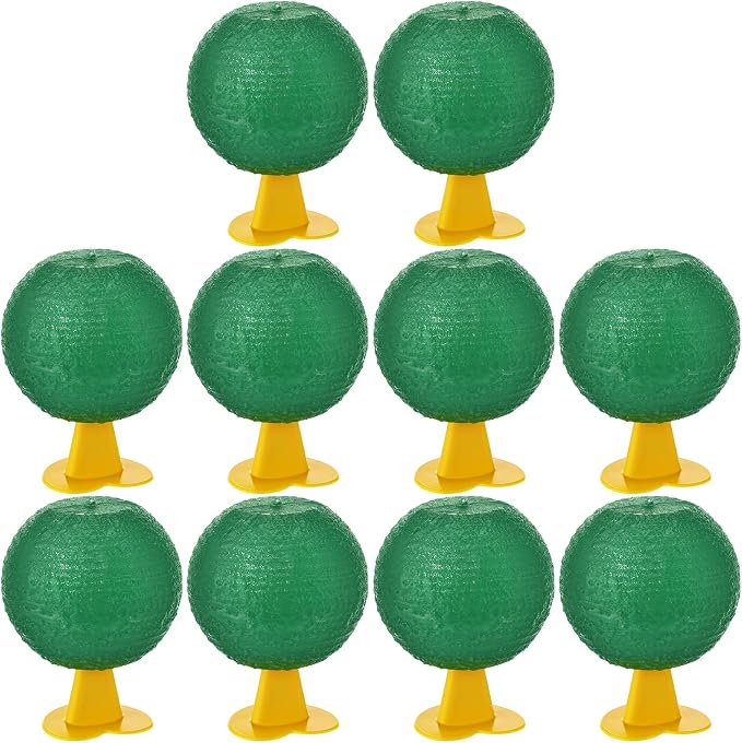Qualirey 10 Set Fruit Fly Sticky Trap Balls Fungus Gnat Killer Bug Catcher Gnat Trap Insect Traps Indoor Outdoor Plant Fly Sticky Traps Ball for Fungus Plants(Green)