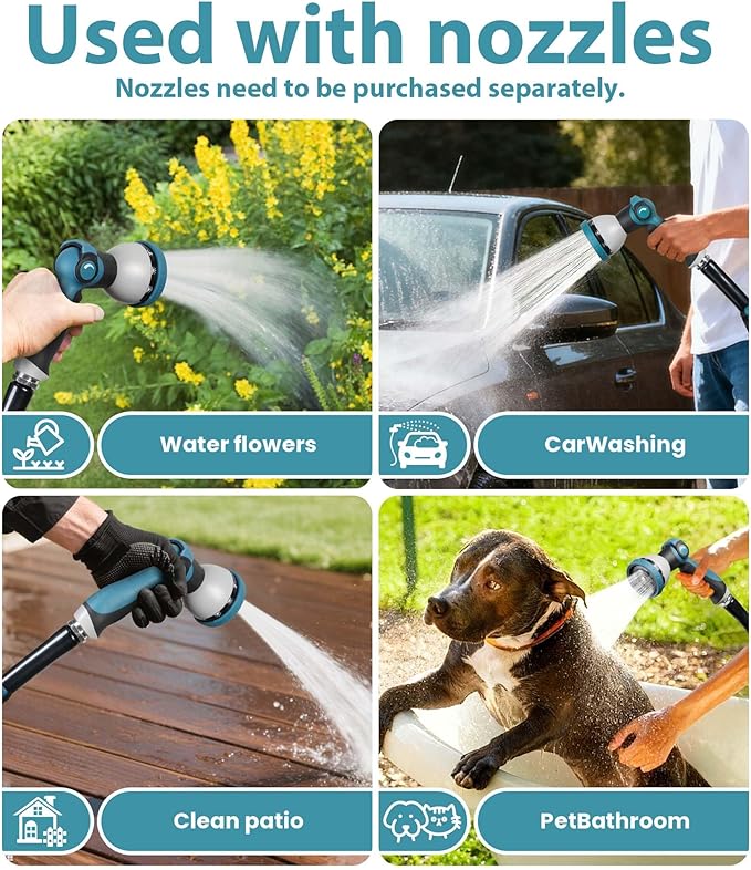 Garden Hose 15FT Lightweight Flexible Water Hose – Kink-Free Abrasion Resistant Outdoor Hose, Easy Storage, Connects to Other Lengths for Balcony, RV, Bathroom Short-Distance Use