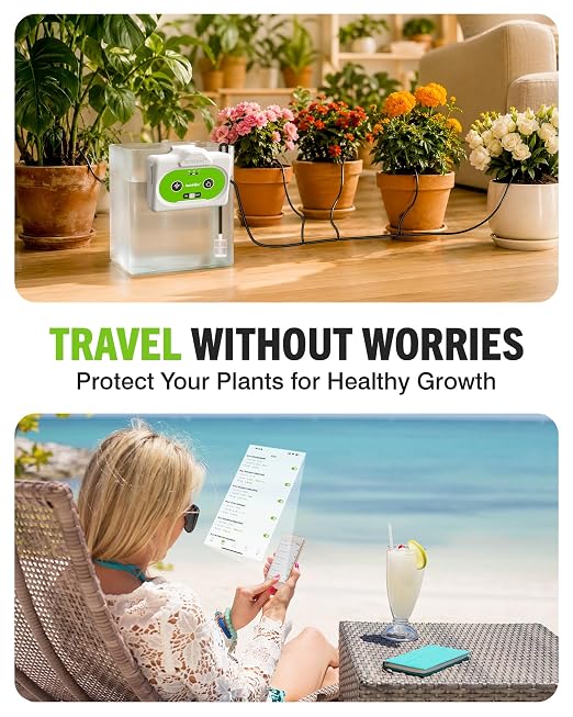 RAINPOINT WiFi Automatic Plant Waterer Indoor, Smart APP Control Drip Irrigation System for Houseplants, Anti-Siphon Vacation Watering Device with 2400mAh Rechargeable Battery (Up to 15 Pots)