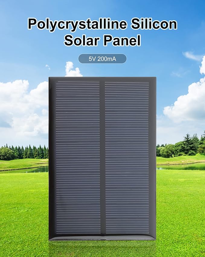 Micro Solar Panels with Wire, 5PCS 5V 200mA Photovoltaic Solar Cells Kit 110mmx60mm / 4.33''x 2.36''
