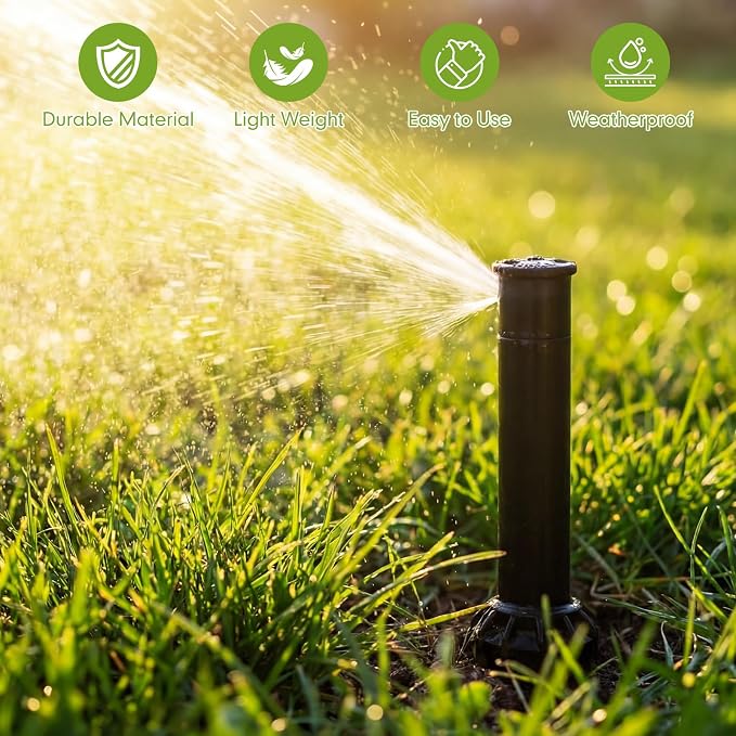 2 Pack Sprinkler Heads with Screwdriver Set, 5000 Gear Drive In-Ground Rotor Heads,3/4 Inch Pop-Up Lawn Garden Irrigation Sprinkler System, 25° to 360° Pattern, 25-50ft Spray Distance