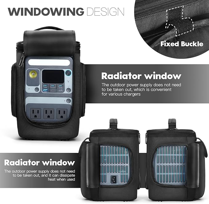 Carrying Case Compatible with Anker Portable Power Station SOLIX C300, 288Wh LiFePO4 Battery, 300W (600W Surge) Solar Generator Protective Shoulder Bag Storage Cover