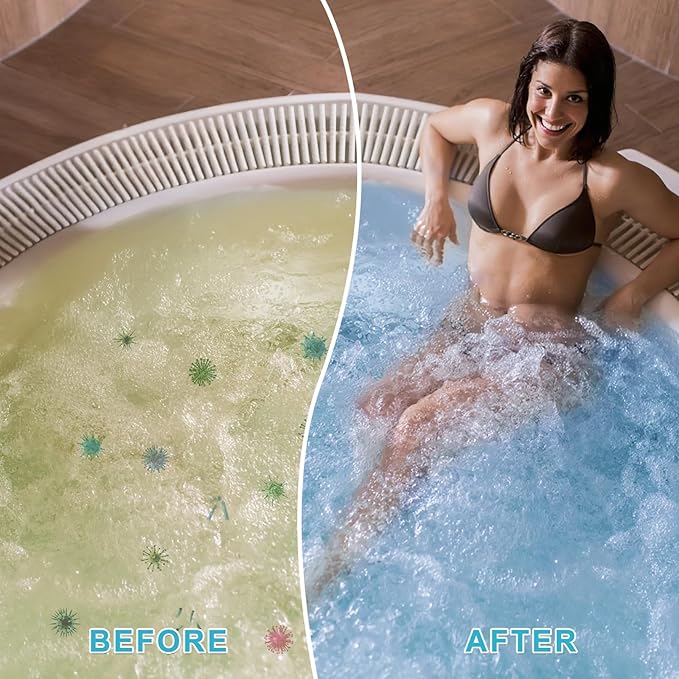 Bromine Tablets for Spa Hot Tub, Bromine Tablets for Pools, Pre-Stabilized, Low Chlorine Odor,Great Chlorine Alternative