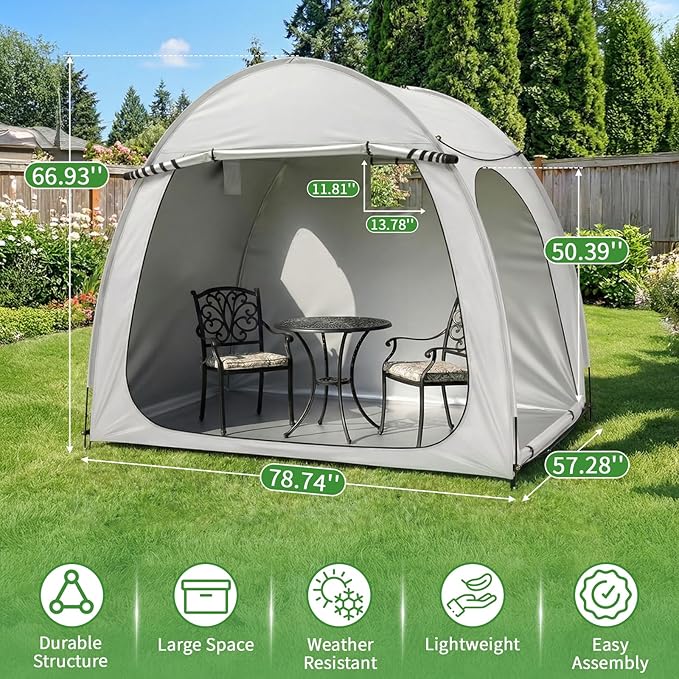 Outvita Bike Tent, Outdoor Portable Bicycle Storage Sheds with 210D Oxford Fabric PU4000 Waterproof Cover for 2-3 Bikes, Storage Cover Shelter for Motorcycle,Garden Tools,Toys,Lawn Mower