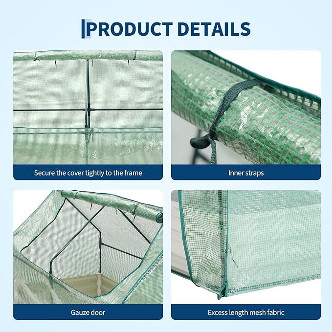 Garvee 72"x36"x12" Raised Garden Bed Kit with Pitched Roof Greenhouse Cover & Irrigation, 3-in-1 Metal Planter Box with Self-Watering System & Insect Mesh, Outdoor Raised Bed for Vegetables Flowers