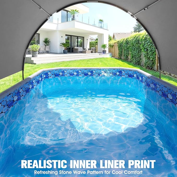 Foldable Pool with Canopy, Non Inflatable Pool, Large Foldable Swimming Pool for Adults Portable Pool, Large Collapsible Pool with Shade, Folding Hard Plastic Pool for Backyard(90"x50"x20")- Gray