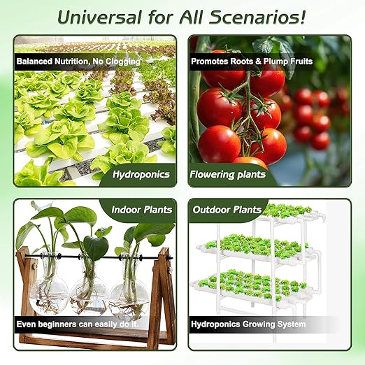 Hydroponic Nutrient Solution | Professional Base A & B Liquid Hydroponic Fertilizer for Indoor and Outdoor Plant | Supports Healthy Vegetative Growth and Flowering Stage | 75.5 oz(2 L) Set