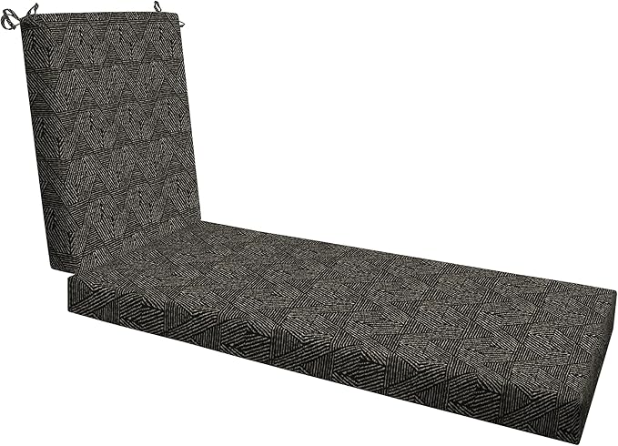 Honeycomb Outdoor Chaise Lounge Cushion for Patio Furniture, Water & Fade Resistant, Removable Cover, 21.5 x 70, Heritage Zaire