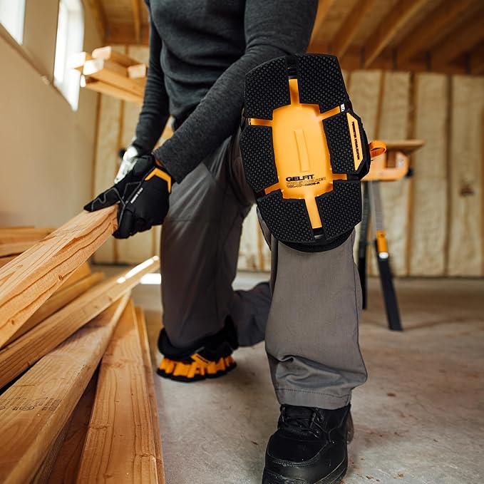 ToughBuilt - GelFit Stabilizer Knee Pads, Heavy-Duty Gel Cushioning with Ergonomic Support, Durable Hard Shell, and Stable Non-Slip Design for Construction & Flooring (TBL-KP-G205-R)
