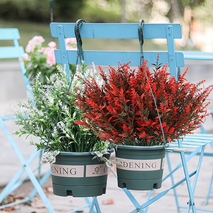 RECUTMS Spring Fall Decoration, Artificial Fake Outdoor Plants Flowers, 36 Pcs Faux Fall Orange Flower for Planter Pot UV Resistant for Outside Porch Home Patio Garden Window Box Decoration(Orange)