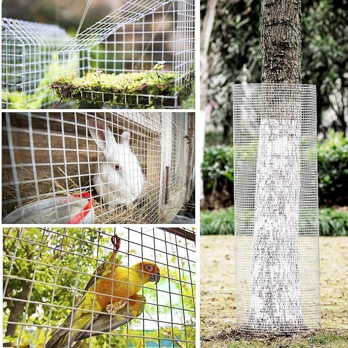 Hardware Cloth 1/4 inch Square Openings - 23 Gauge 48'' x 100' Hot-Dip Galvanized Wire Mesh, Welded Cage Wire Rolls Great for Animal Enclosure Chicken Coop Flower Beds Rabbits Wire Fencing