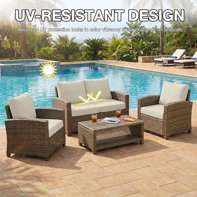 hyha 12Pcs Patio Cushion Covers, Stretch Outdoor Couch Cushion Covers Replacement, Washable Outdoor Chair/Sofa Slipcovers for Patio Furniture Cushions Protector with Elastic Bottom(Taupe,Cover Only)