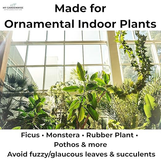 GardenWise Leaf Shine Spray for Indoor Plants – Plant Leaf Cleaner & Shine for Real House Plants – Fragrance-Free, Non-Sticky, Streak-Free Finish, 16 fl oz