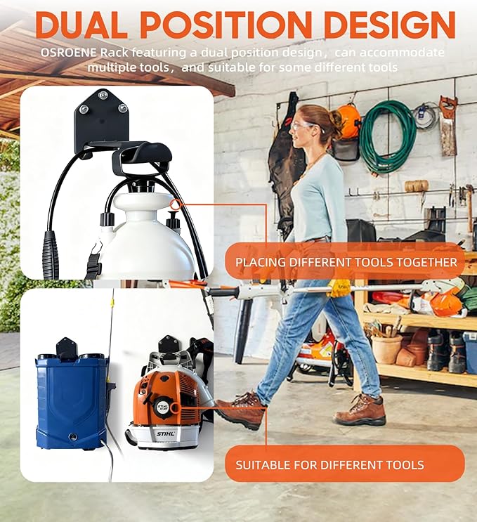 Pump Sprayer Holder, Backpack Blower Rack, 2 Pack Wall Mount Pressurized Garden Sprayer Hanger, Lawn Weed Sprayer Storage, Backpack Sprayer Oraganizer